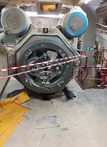 Machinery taped off after industrial accident resulting in animal feed manufacturer being fined.