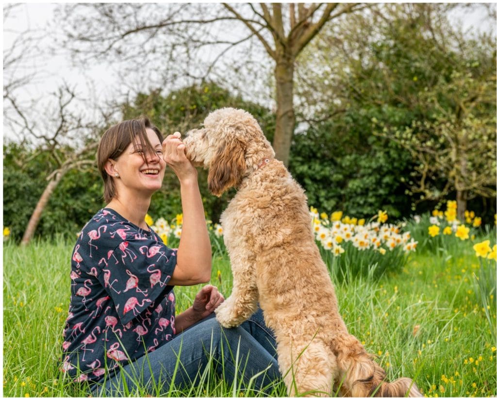woman and dog